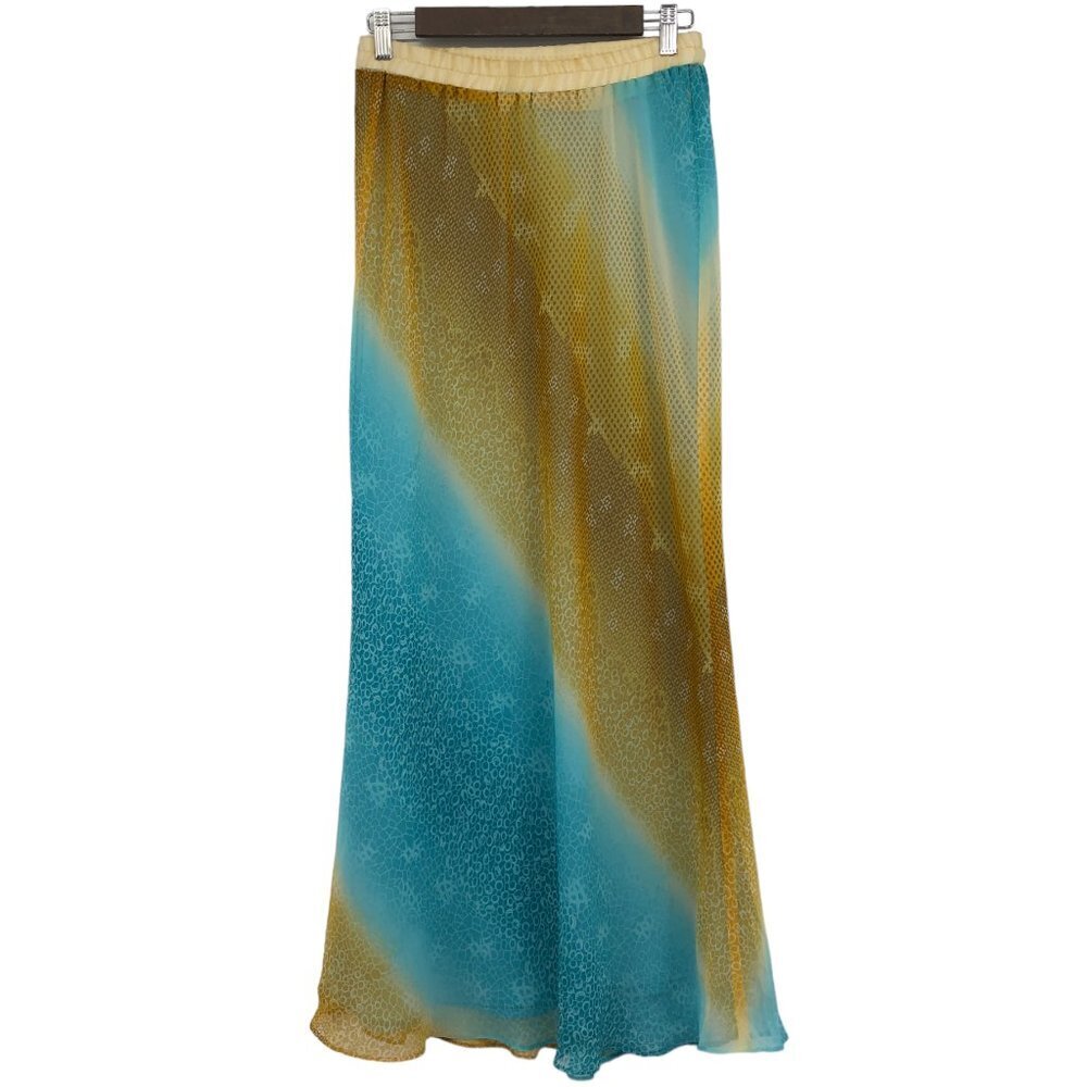Yellow & Blue Ombre Mermaidcore Maxi Skirt size ~L